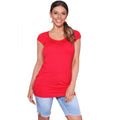 Red - Front - Krisp Womens-Ladies Cap Sleeve Banded Hem Jersey Top