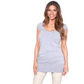 Grey - Front - Krisp Womens-Ladies Cap Sleeve Banded Hem Jersey Top