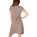 Mocha Brown - Side - Krisp Womens-Ladies Cap Sleeve Knot Front Dress