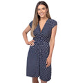Navy - Front - Krisp Womens-Ladies Cap Sleeve Knot Front Dress