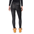 Black - Back - Krisp Womens-Ladies Denim Look Fur Lined Leggings