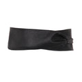 Black - Back - Krisp Womens-Ladies Faux Leather Cinch Belt