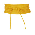 Yellow - Front - Krisp Womens-Ladies Faux Leather Cinch Belt