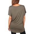 Khaki - Back - Krisp Womens-Ladies Oversized Tiger T-Shirt