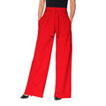 Red - Front - Krisp Womens-Ladies Paper Bag Palazzo Trousers