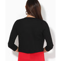 Black - Back - Krisp Womens-Ladies Cropped Open Party Shrug