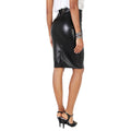 Black - Back - Krisp Womens-Ladies High Waist PU Pencil Skirt