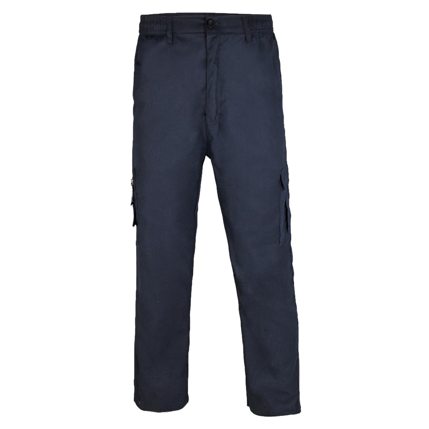 Navy - Front - Krisp Mens Multi Pocket Cargo Trousers