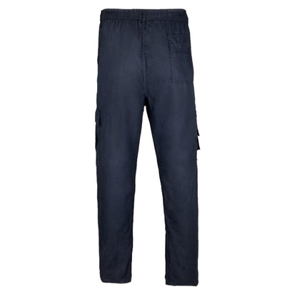Navy - Back - Krisp Mens Multi Pocket Cargo Trousers