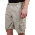 Stone - Back - Krisp Mens Plain Cotton Cargo Shorts