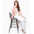 Pink - Back - Krisp Basics Womens-Ladies Tailored One Button Blazer