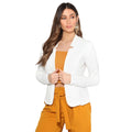 Cream - Front - Krisp Womens-Ladies Waffle Blazer