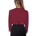 Wine - Back - Krisp Womens-Ladies Bow Cropped Evening Shrug