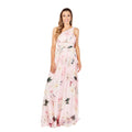 Pink - Front - Krisp Womens-Ladies Floral Chiffon One Shoulder Maxi Dress