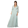 Sage Green - Front - Krisp Womens-Ladies Chiffon Wrap Angel Sleeve Maxi Dress