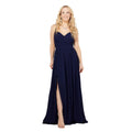 Navy - Front - Krisp Womens-Ladies Strappy Gathered Front Maxi Dress