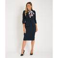 Navy - Lifestyle - Krisp Womens-Ladies Mix and Match Ruched 3-4 Sleeve Blazer