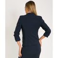 Navy - Back - Krisp Womens-Ladies Mix and Match Ruched 3-4 Sleeve Blazer