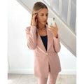 Pink - Front - Krisp Womens-Ladies Mix and Match Longline Blazer