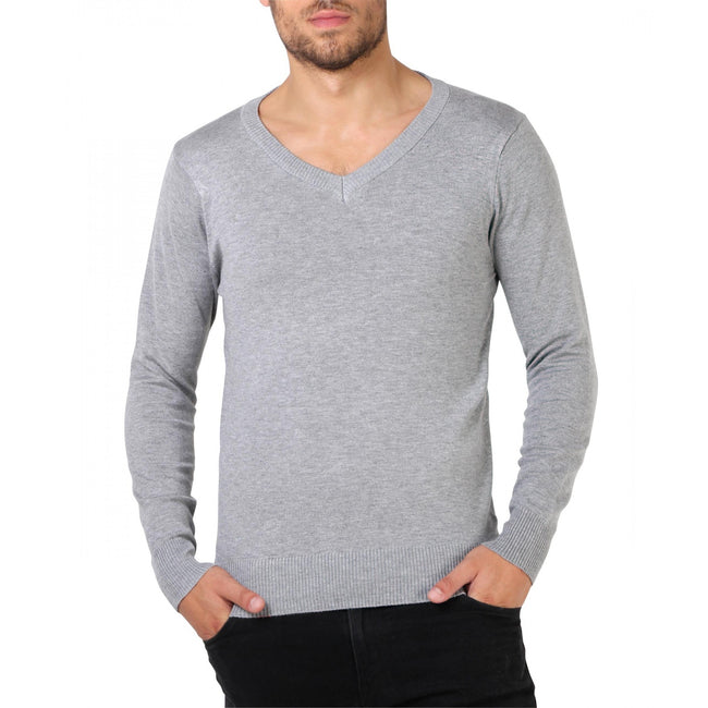 Grey - Front - Krisp Mens Plain Pullover