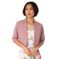 Dusty Pink - Front - Krisp Womens-Ladies Tailored Half-Sleeved Shrug