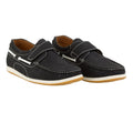 Black - Pack Shot - Krisp Mens Contrast Leather Boat Shoes