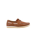 Camel - Front - Krisp Mens Contrast Leather Boat Shoes