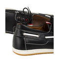 Black - Pack Shot - Krisp Mens Contrast Leather Boat Shoes