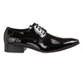 Black - Back - Krisp Mens Leather Oxford Shoes