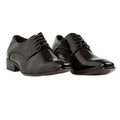 Black - Front - Krisp Mens Leather Oxford Shoes