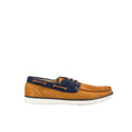 Camel-Navy - Front - Krisp Mens Contrast Boat Shoes