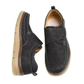 Black - Lifestyle - Krisp Mens Leather Wide Boat Shoes