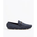 Blue - Front - Krisp Mens Metallic Leather Buckle Loafers