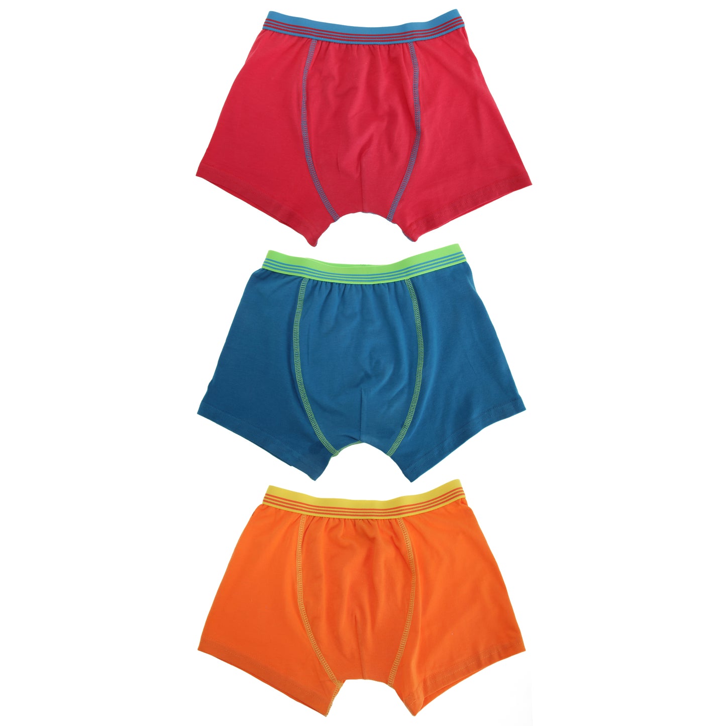 Red-Orange-Blue - Front - TF Kids By Tom Franks Boys-Childrens Trunks Underwear (3 Pack)