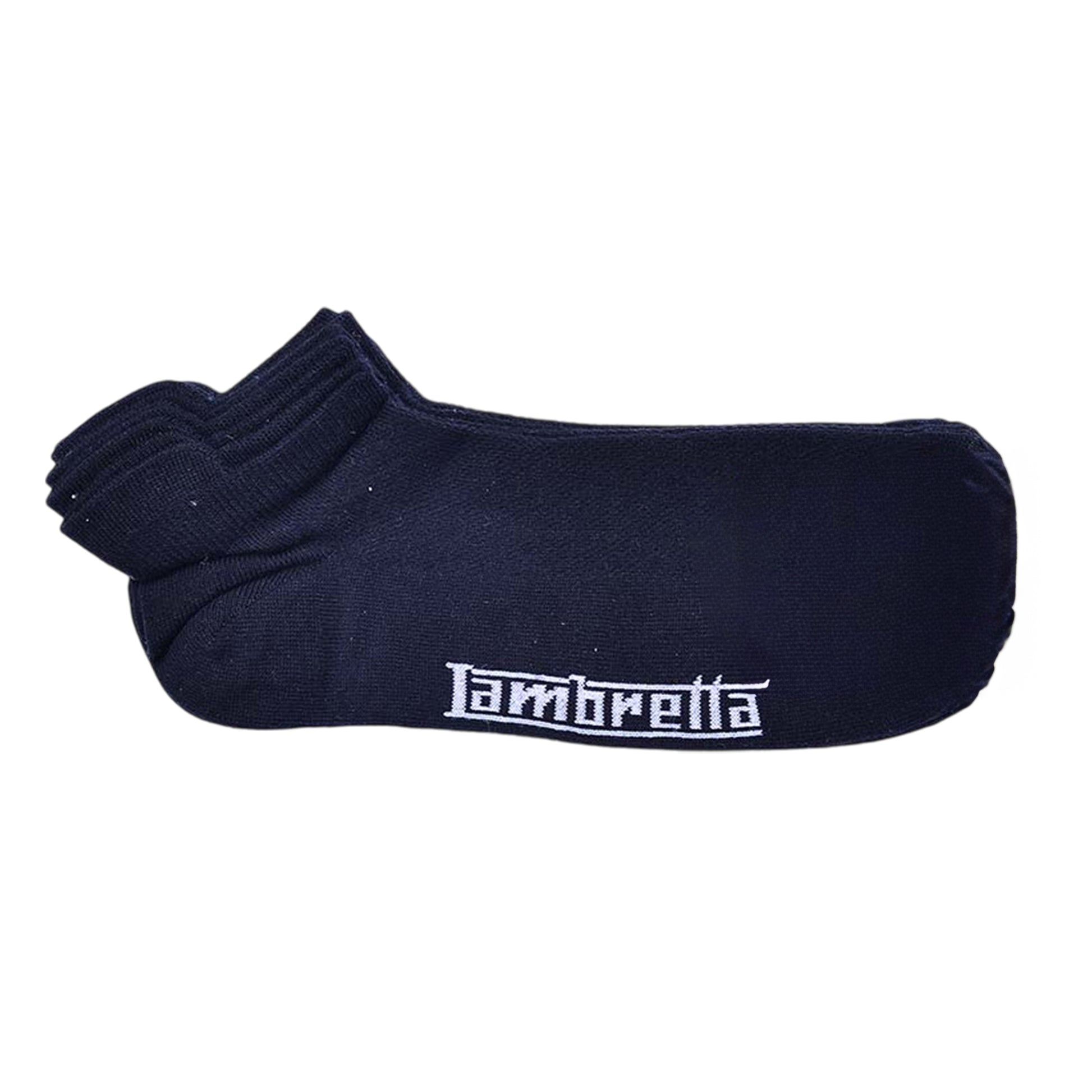 Black - Back - Lambretta Mens Trainer Socks (Pack of 3)