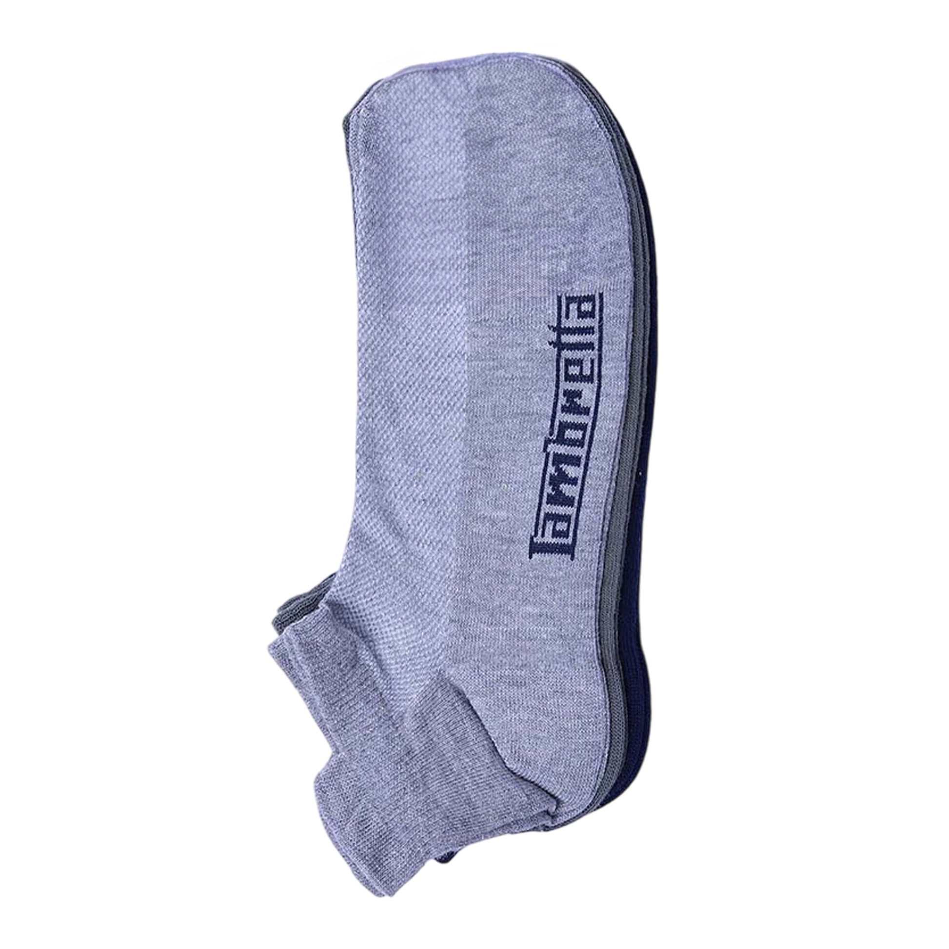Navy-Khaki-Grey Marl - Back - Lambretta Mens Trainer Socks (Pack of 3)