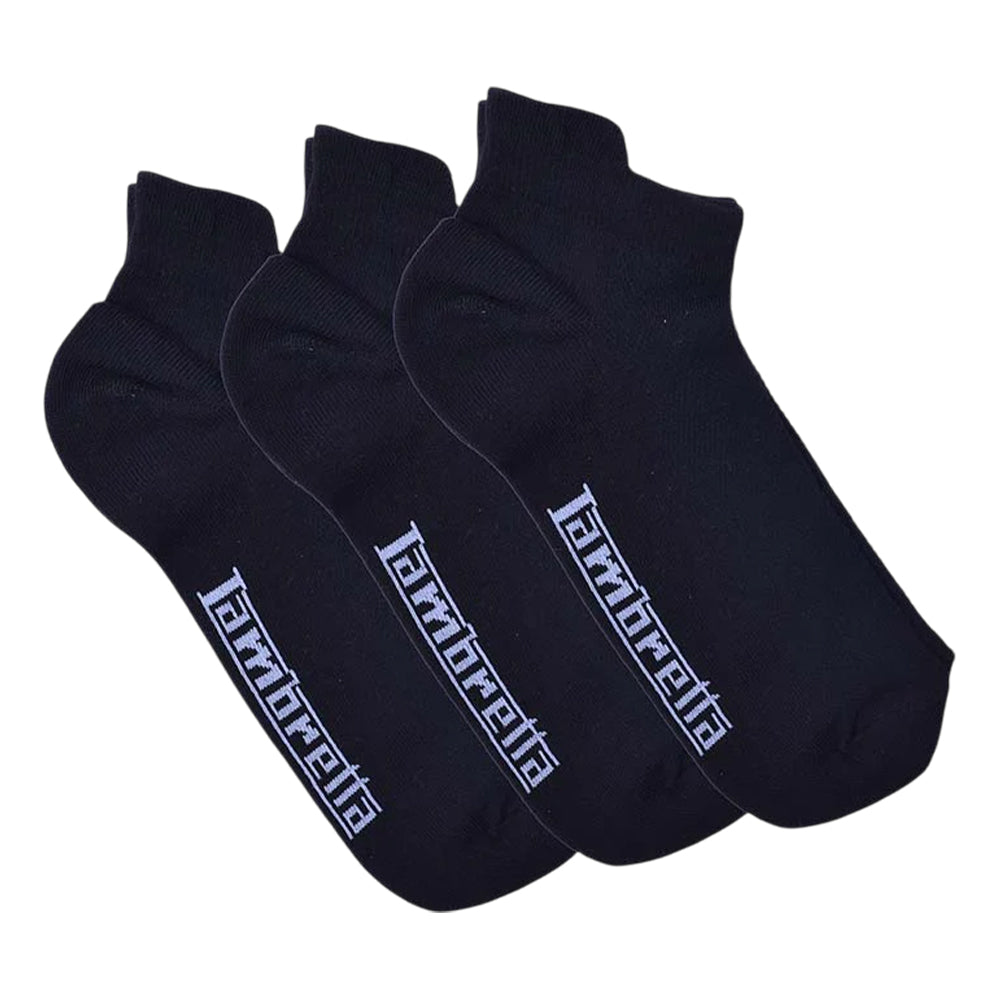 Black - Front - Lambretta Mens Trainer Socks (Pack of 3)