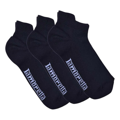 Black - Front - Lambretta Mens Trainer Socks (Pack of 3)