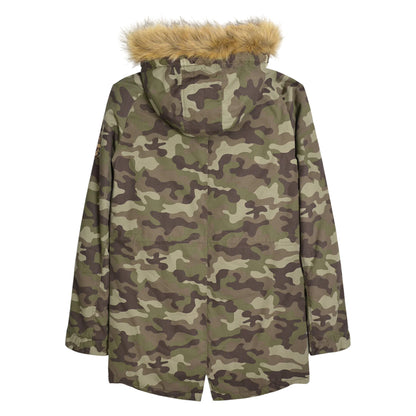Khaki Green - Back - Lambretta Mens Camouflage Parka