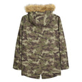 Khaki Green - Back - Lambretta Mens Camouflage Parka