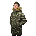 Khaki Green - Side - Lambretta Mens Camouflage Parka