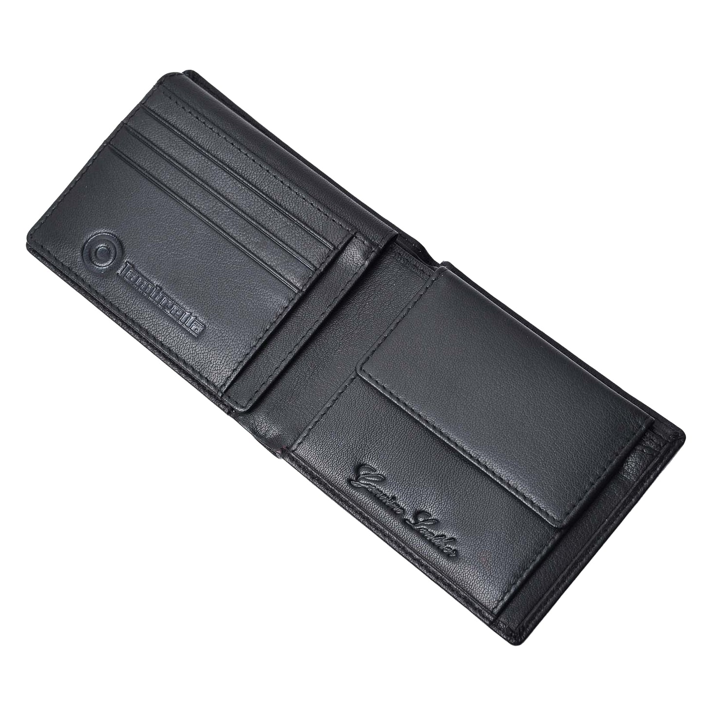 Black - Side - Lambretta Logo Leather Wallet