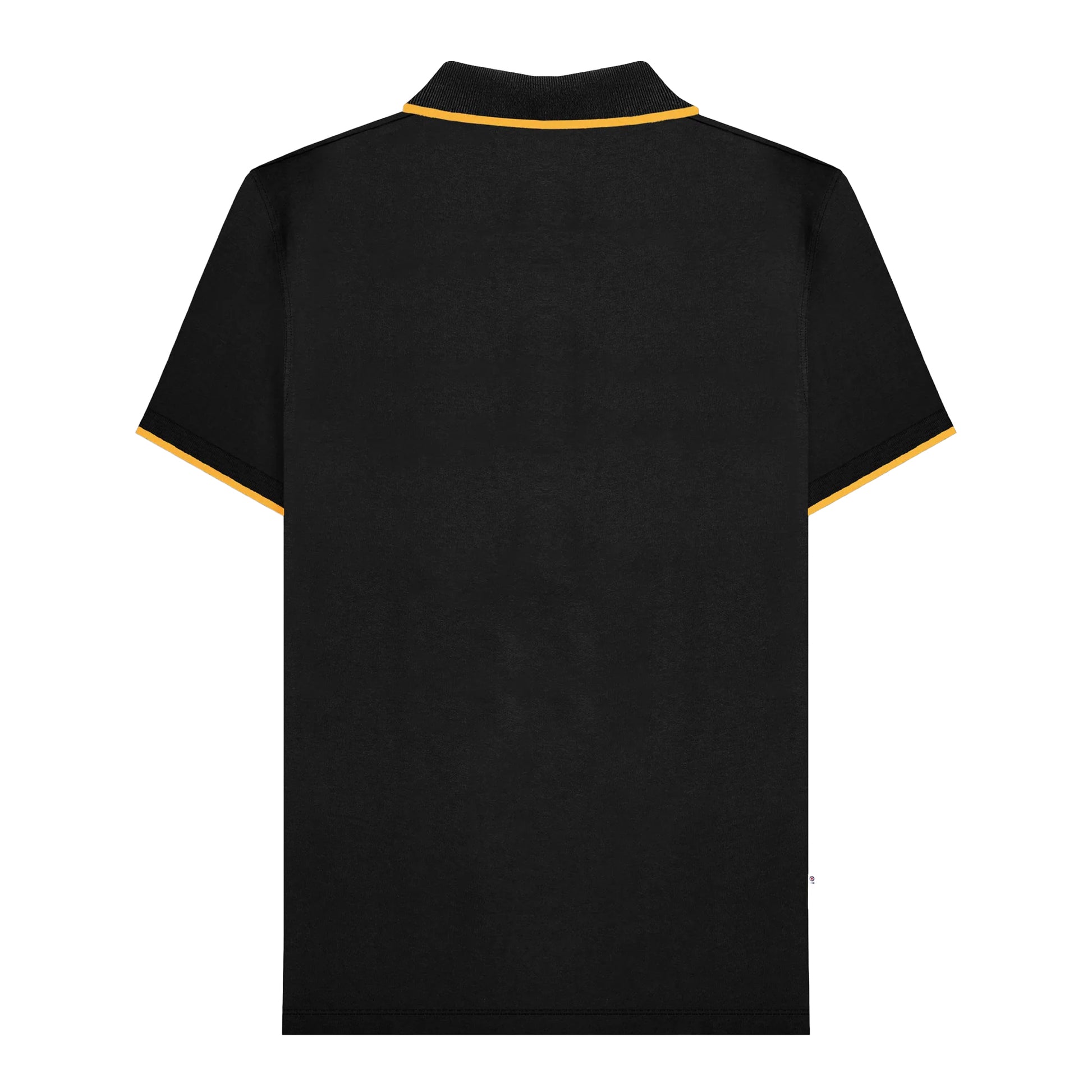Black-Gold - Back - Lambretta Mens Paisley Lined Polo Shirt