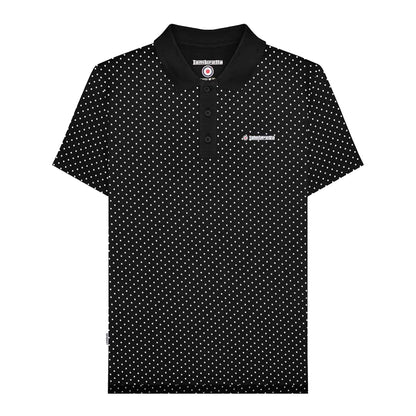 Black - Front - Lambretta Mens SS24 Polka Dot Polo Shirt