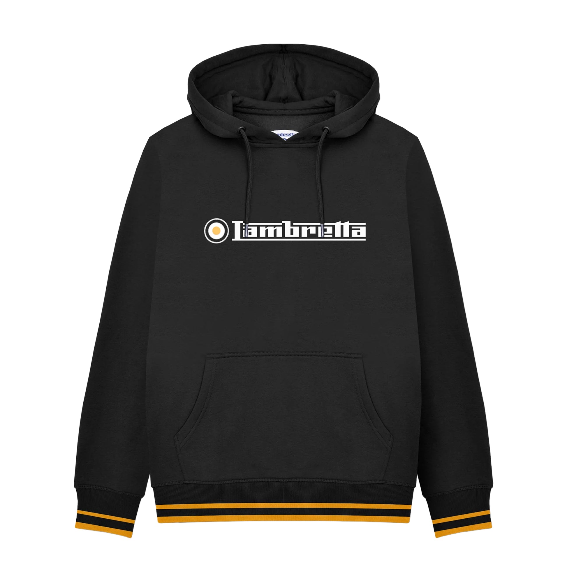 Black-Gold - Front - Lambretta Mens Logo Hoodie