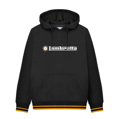 Black-Gold - Front - Lambretta Mens Logo Hoodie