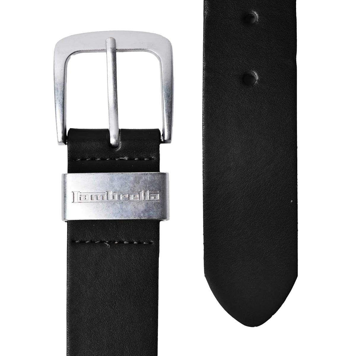 Black - Side - Lambretta Leather Lined Belt