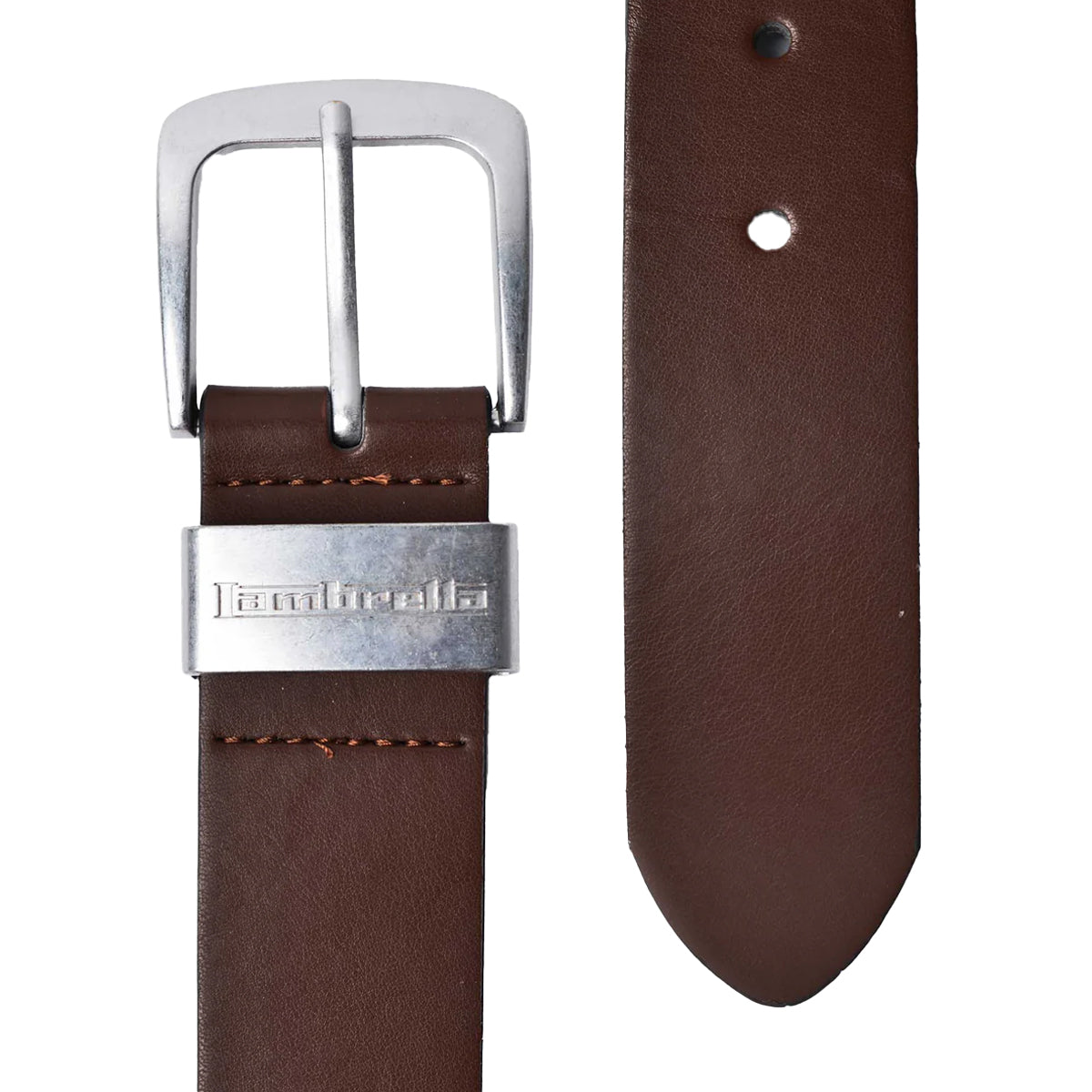 Dark Brown - Side - Lambretta Leather Lined Belt