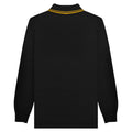 Black-Gold - Back - Lambretta Mens Knitted Tipped Long-Sleeved Polo Shirt
