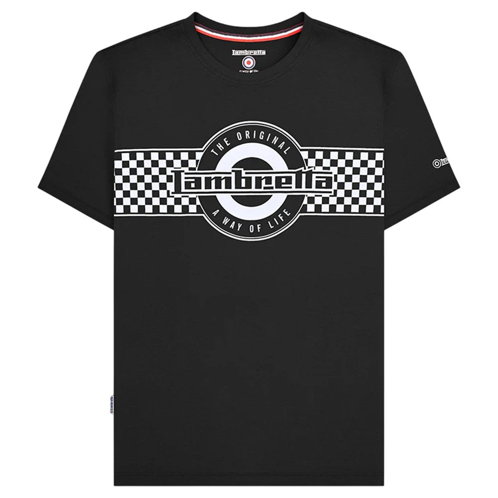 Black - Front - Lambretta Mens Two Tone Logo T-Shirt